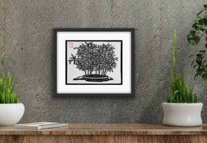 Hime Moso Bamboo – Bonsai Woodblock Print of Harmony and Rhythm - Image 2
